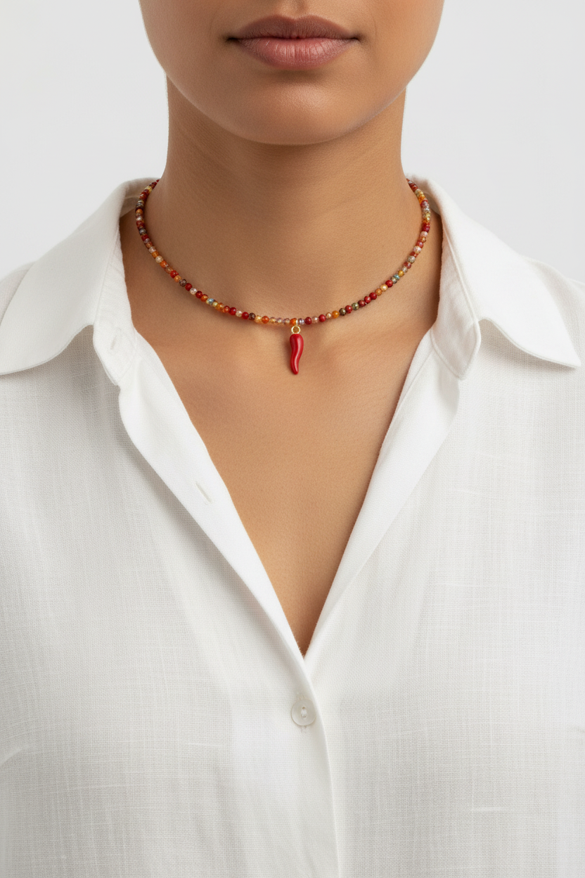 Choker rosso cornetto