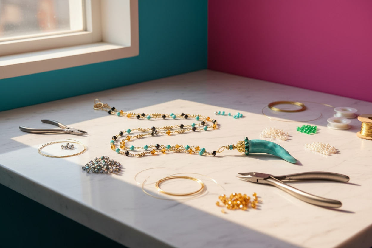 Collana corno laboratorio moderno pop