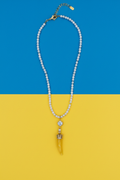 Collana Perle e Corno Senape